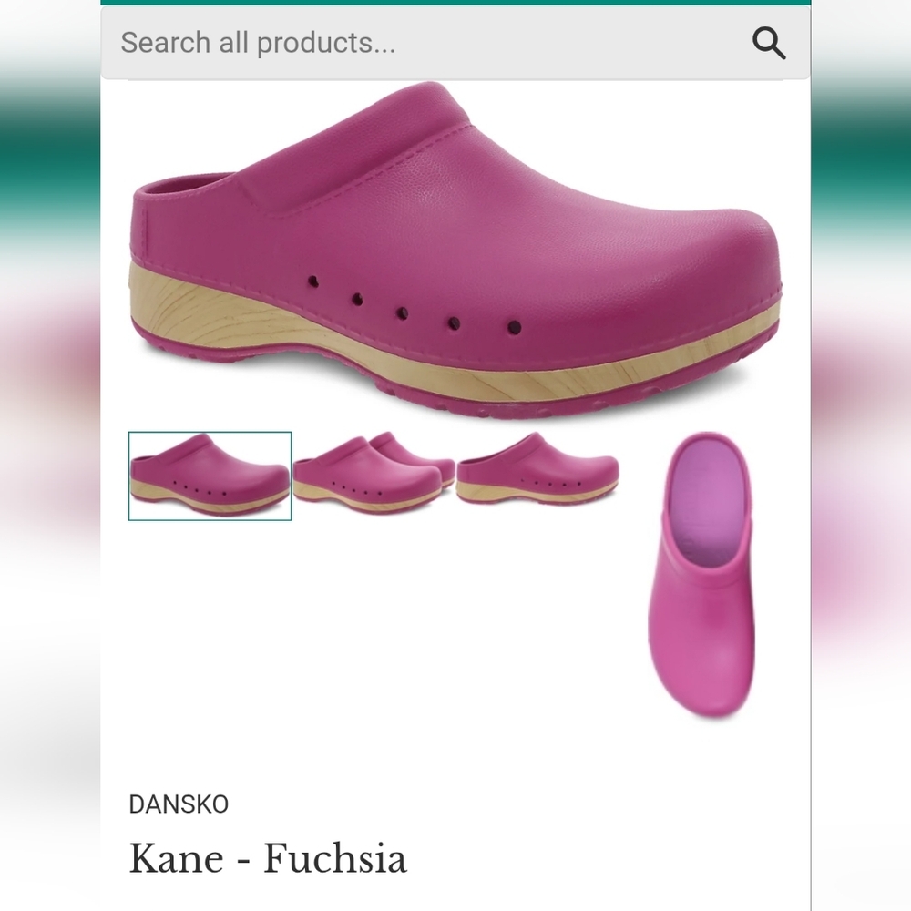 Dansko Fuchsia Mules with Natural Sole